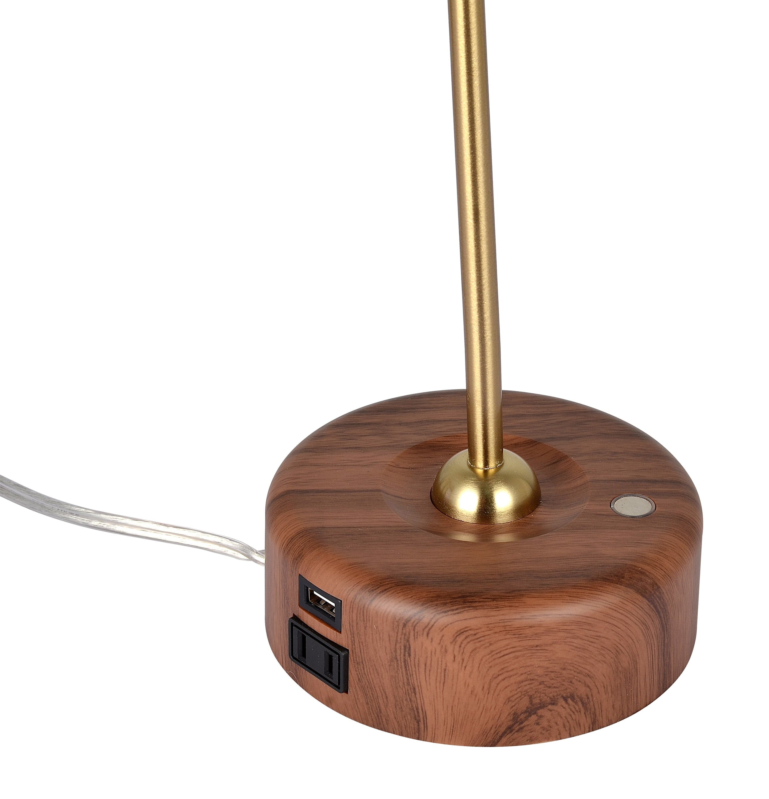 Modern LED Desk Lamp with Wood Grain - Modern Table Lamp
