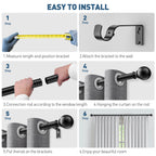 Single Curtain Rods for Windows 32 to - Adjustable Curtain Rod