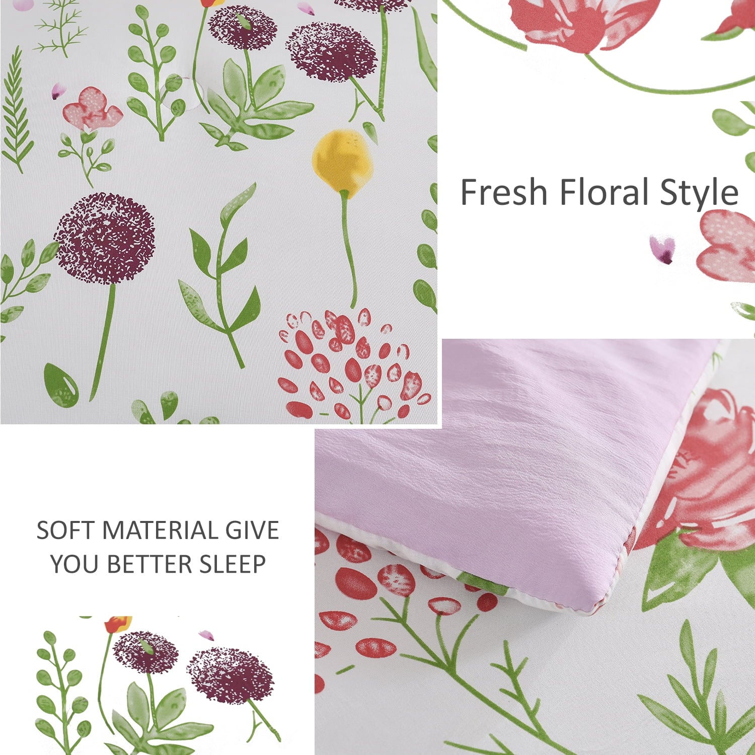1 Piece Queen Comforter Floral - Comforter Set