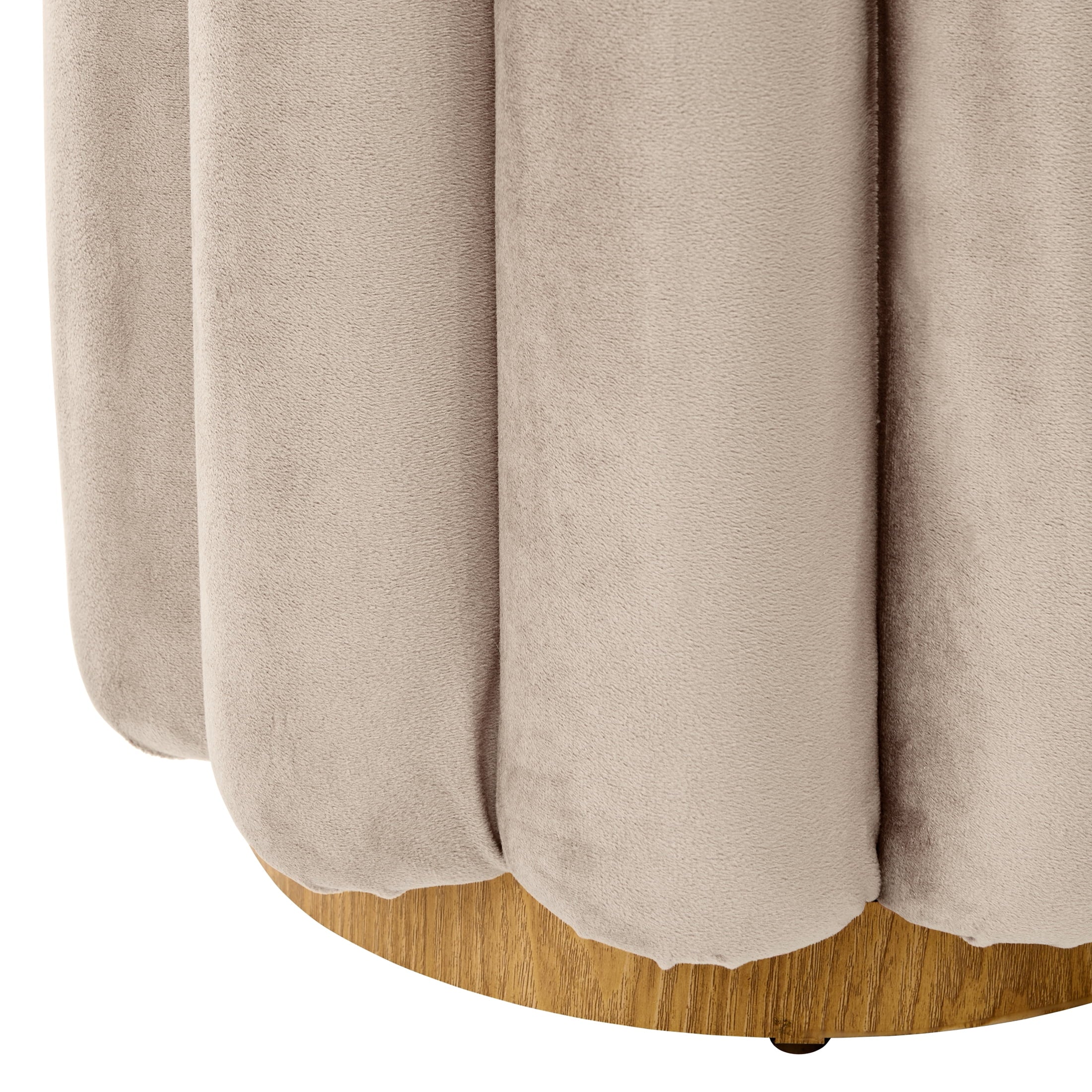Lillian Velvet Tufted Ottoman, Beige - Dorm Room Essentials