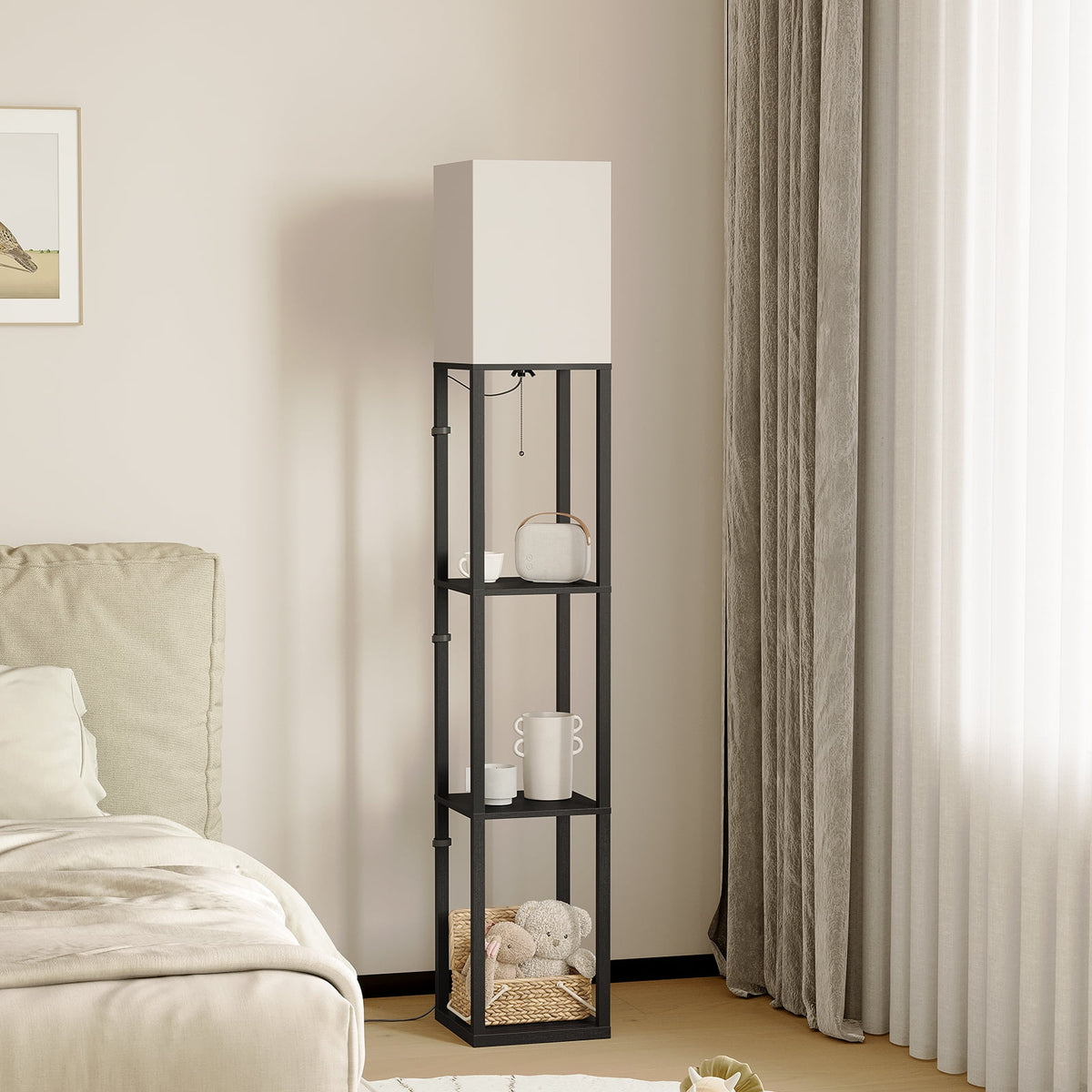 SUNMORY 63'' Floor Lamps with Shelves, - Modern Table Lamp