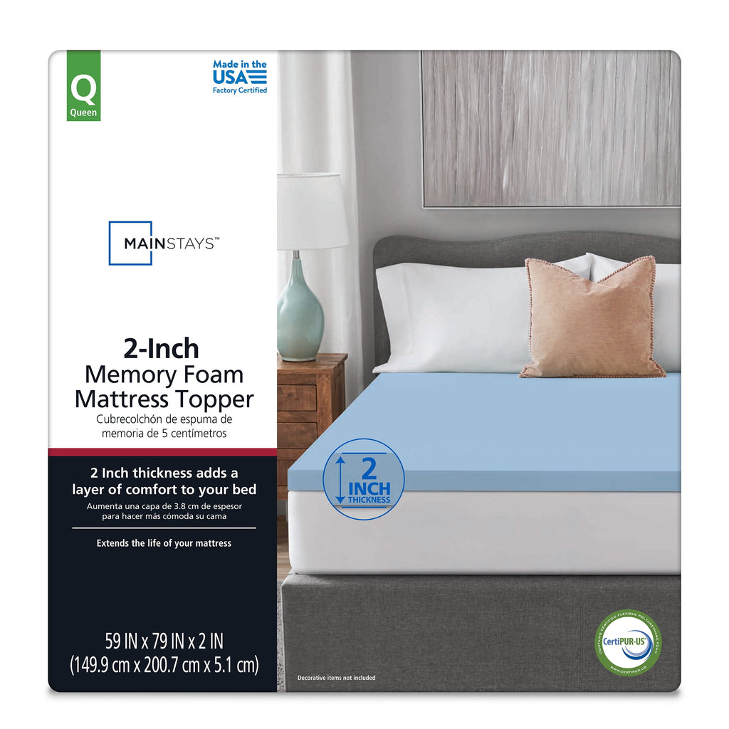 2" Memory Foam Mattress Topper - Cooling Mattress Topper