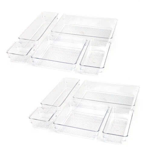 10-Piece Organizer Set Clear Plastic - Kitchen Essentials