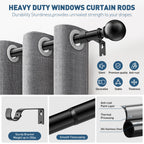 Single Curtain Rods for Windows 32 to - Adjustable Curtain Rod