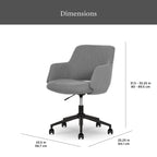Lillian Office Chair, Gray - Dorm Room Essentials