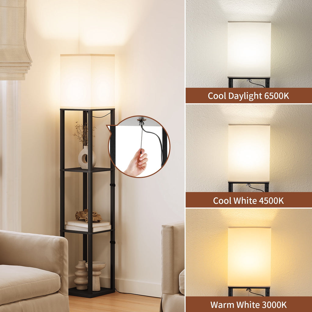 SUNMORY 63'' Floor Lamps with Shelves, - Modern Table Lamp