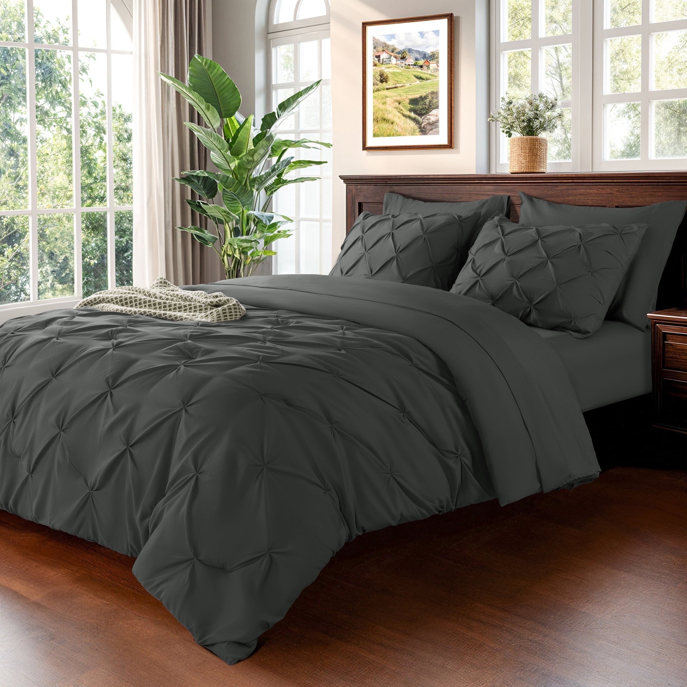 Queen Comforter Set, 7 Pieces Beige - Comforter Set