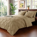 Queen Comforter Set, 7 Pieces Beige - Comforter Set