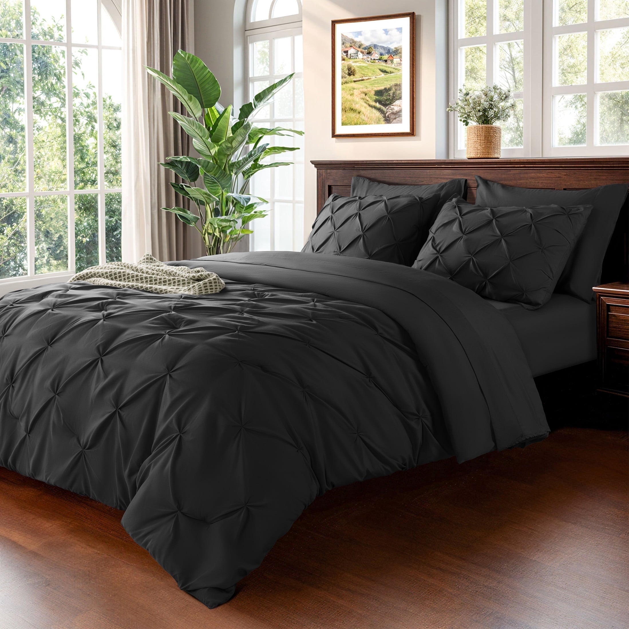 Queen Comforter Set, 7 Pieces Beige - Comforter Set