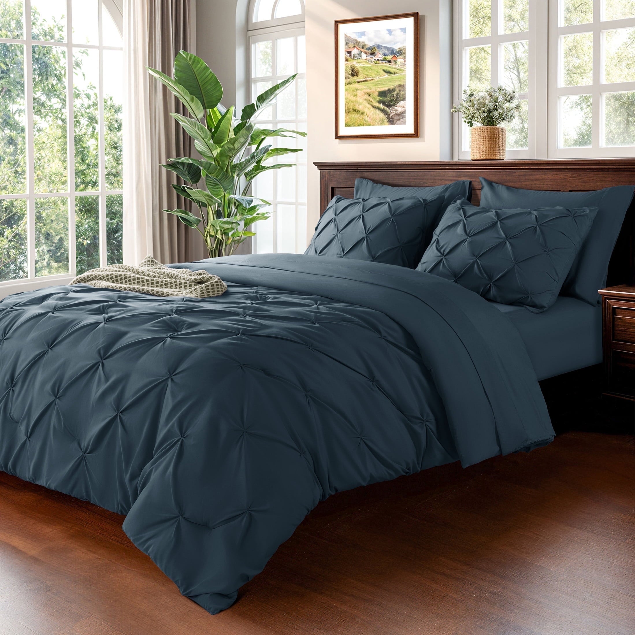 Queen Comforter Set, 7 Pieces Beige - Comforter Set