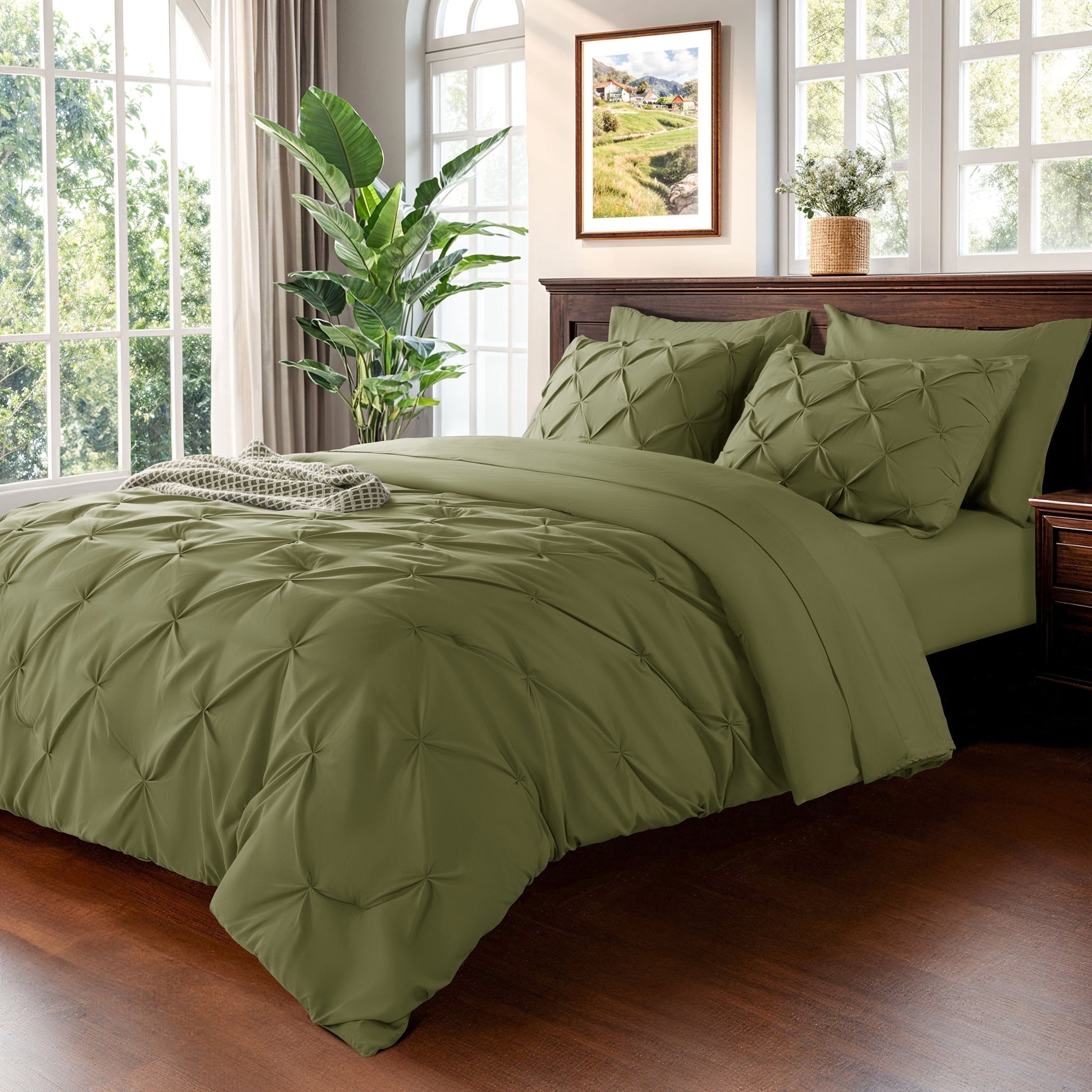 Queen Comforter Set, 7 Pieces Beige - Comforter Set