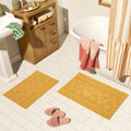Floral Block Scallop 2 Piece Bath Rug - Washable Area Rug