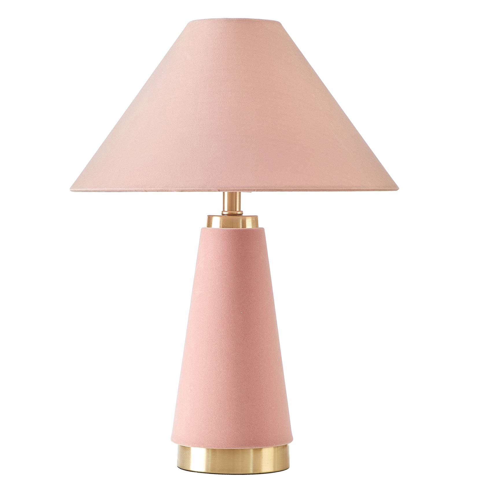 Rose Pink Velvet Table Lamp 19" H - Modern Table Lamp