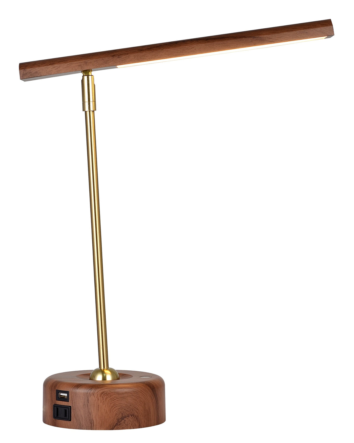 Modern LED Desk Lamp with Wood Grain - Modern Table Lamp