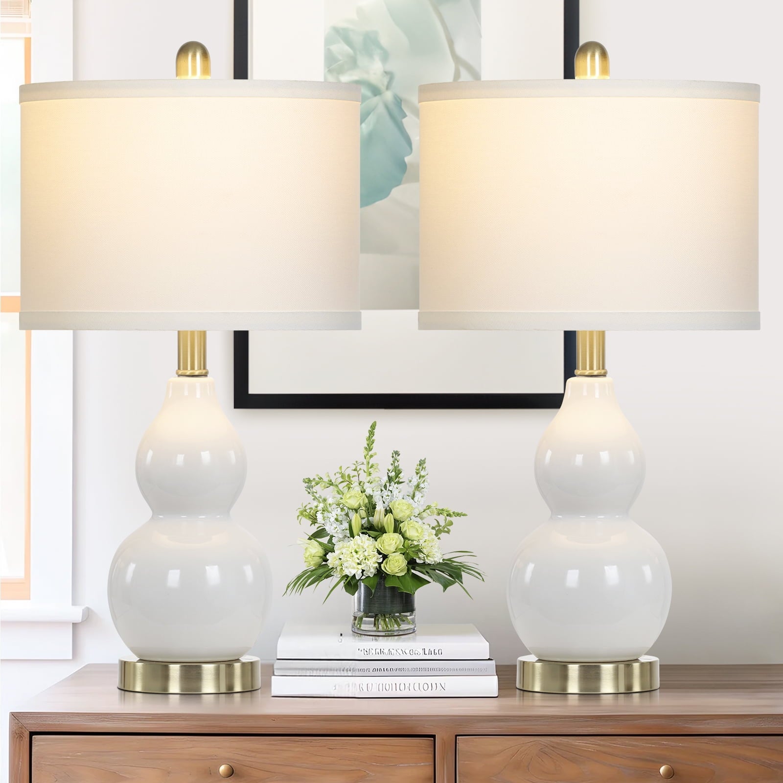 Cinkeda Double Gourd Ceramic Table - Modern Table Lamp