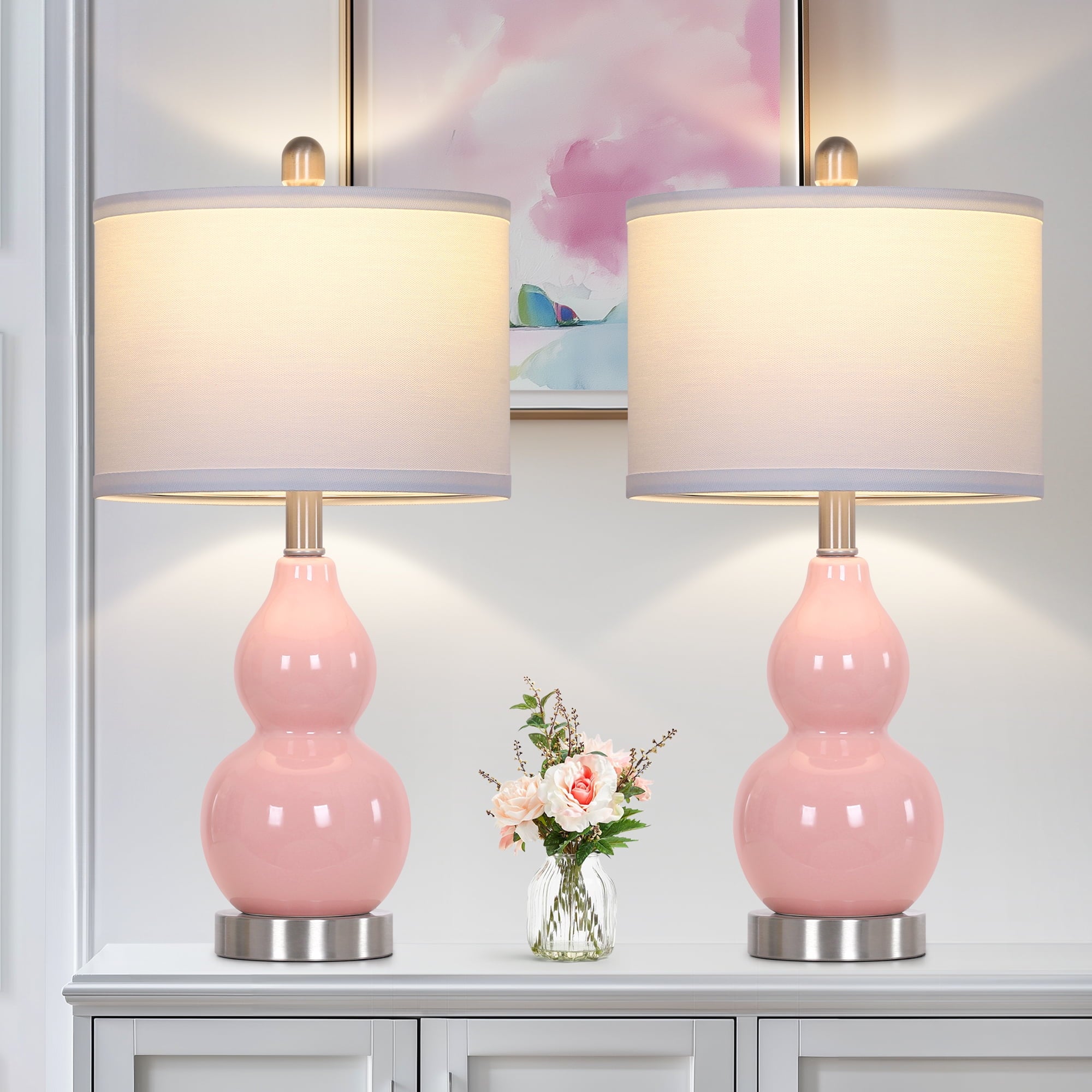 Cinkeda Double Gourd Ceramic Table - Modern Table Lamp