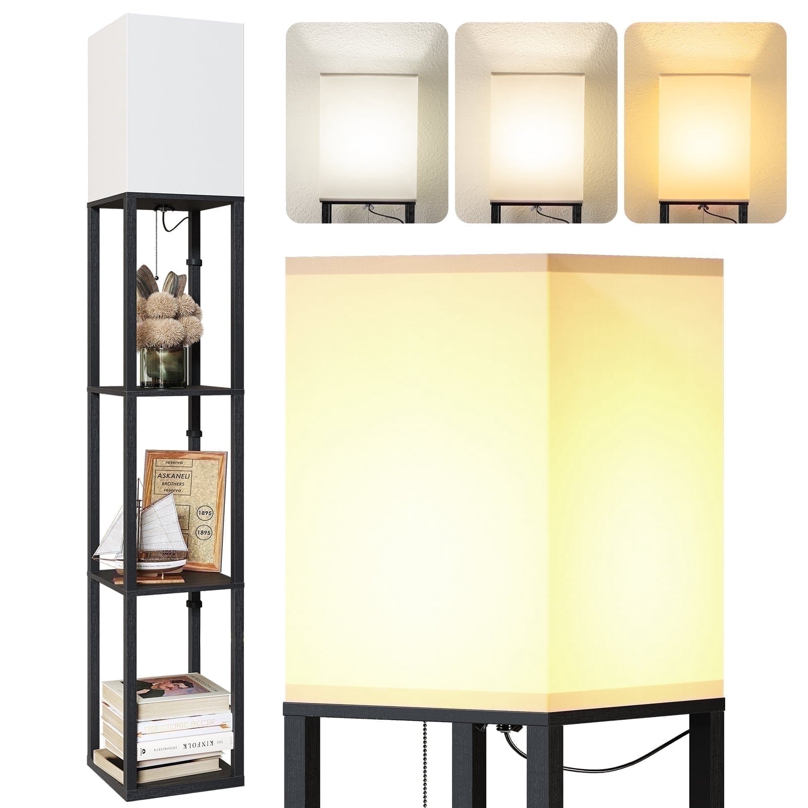 SUNMORY 63'' Floor Lamps with Shelves, - Modern Table Lamp