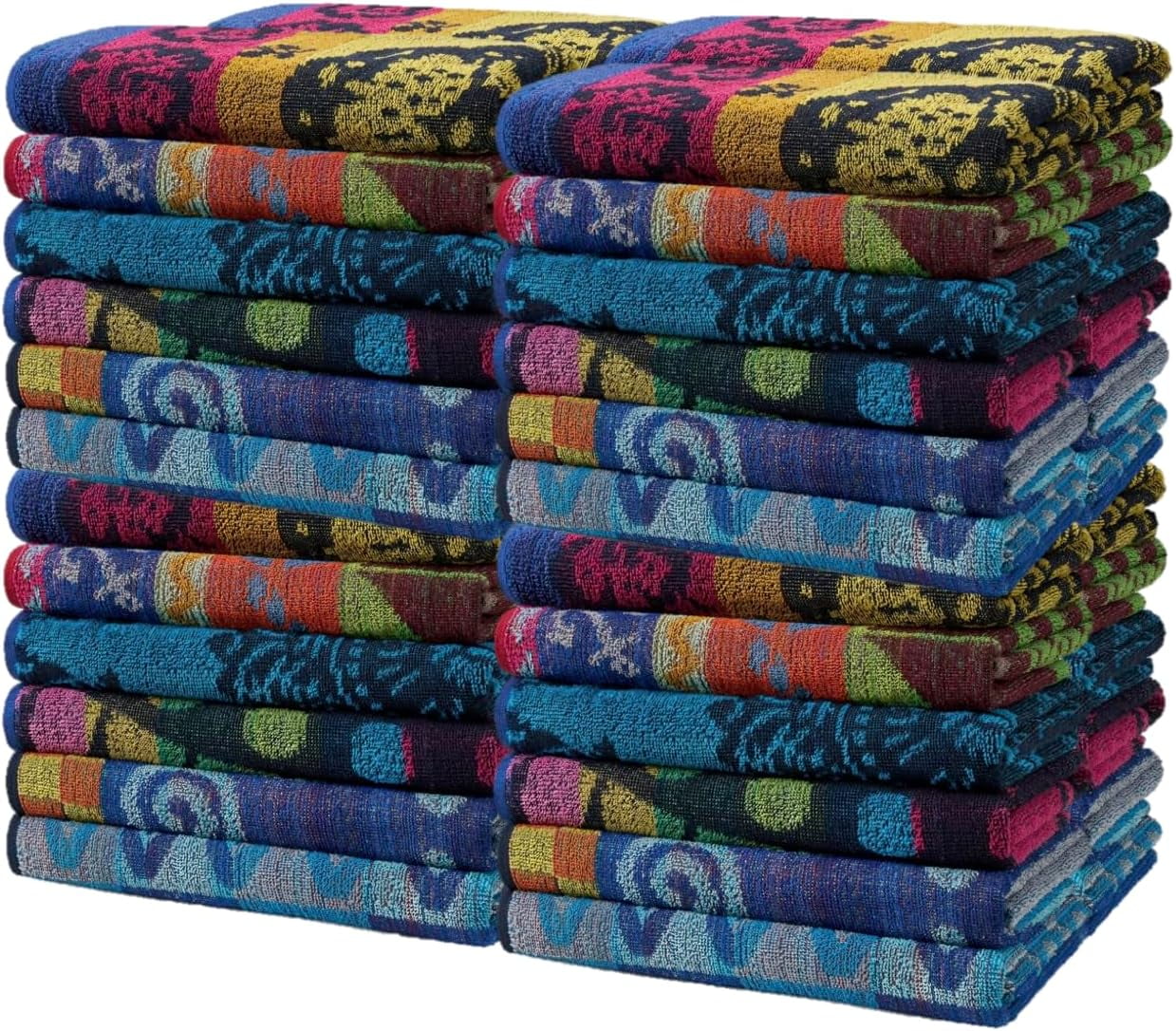Kaufman - 6 Pack Terry Beach & Pool - Cotton Bath Towel Set