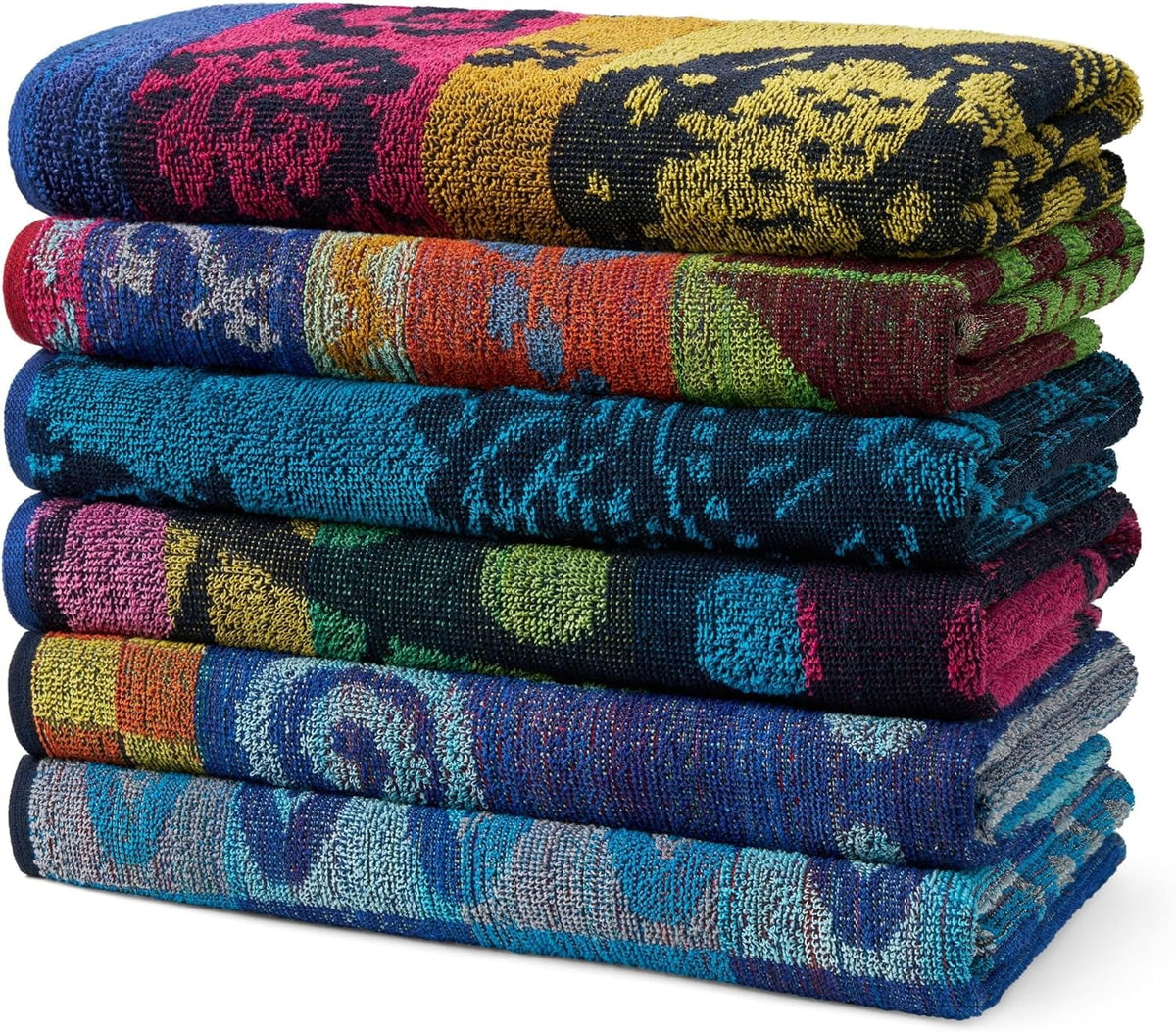 Kaufman - 6 Pack Terry Beach & Pool - Cotton Bath Towel Set