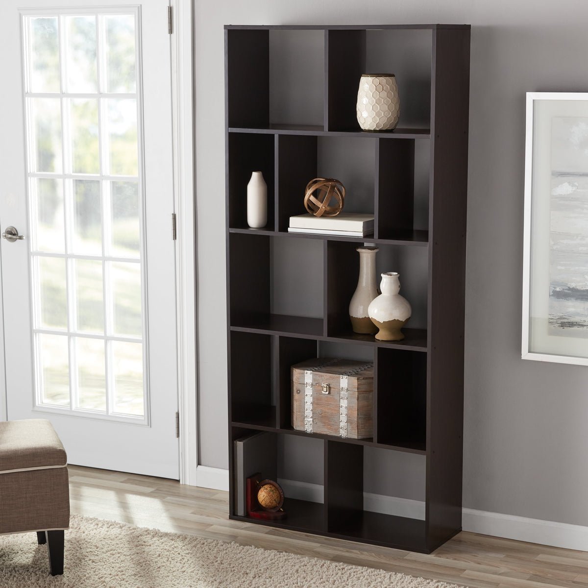 Modern 12-Cube Square Shelf Bookcase, - Bookcase Shelf