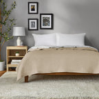 Garment Washed Stripe Quilt - Microfiber Quilt Set