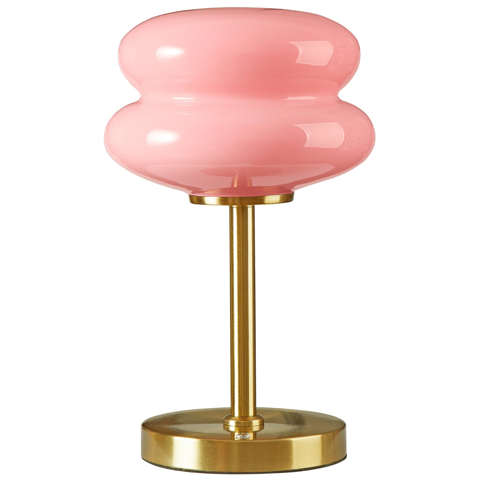 Pink Double Bubble Glass Table Lamp, - Modern Table Lamp