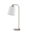 Modern Desk Lamp with Outlet, Brushed - Modern Table Lamp