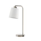 Modern Desk Lamp with Outlet, Brushed - Modern Table Lamp