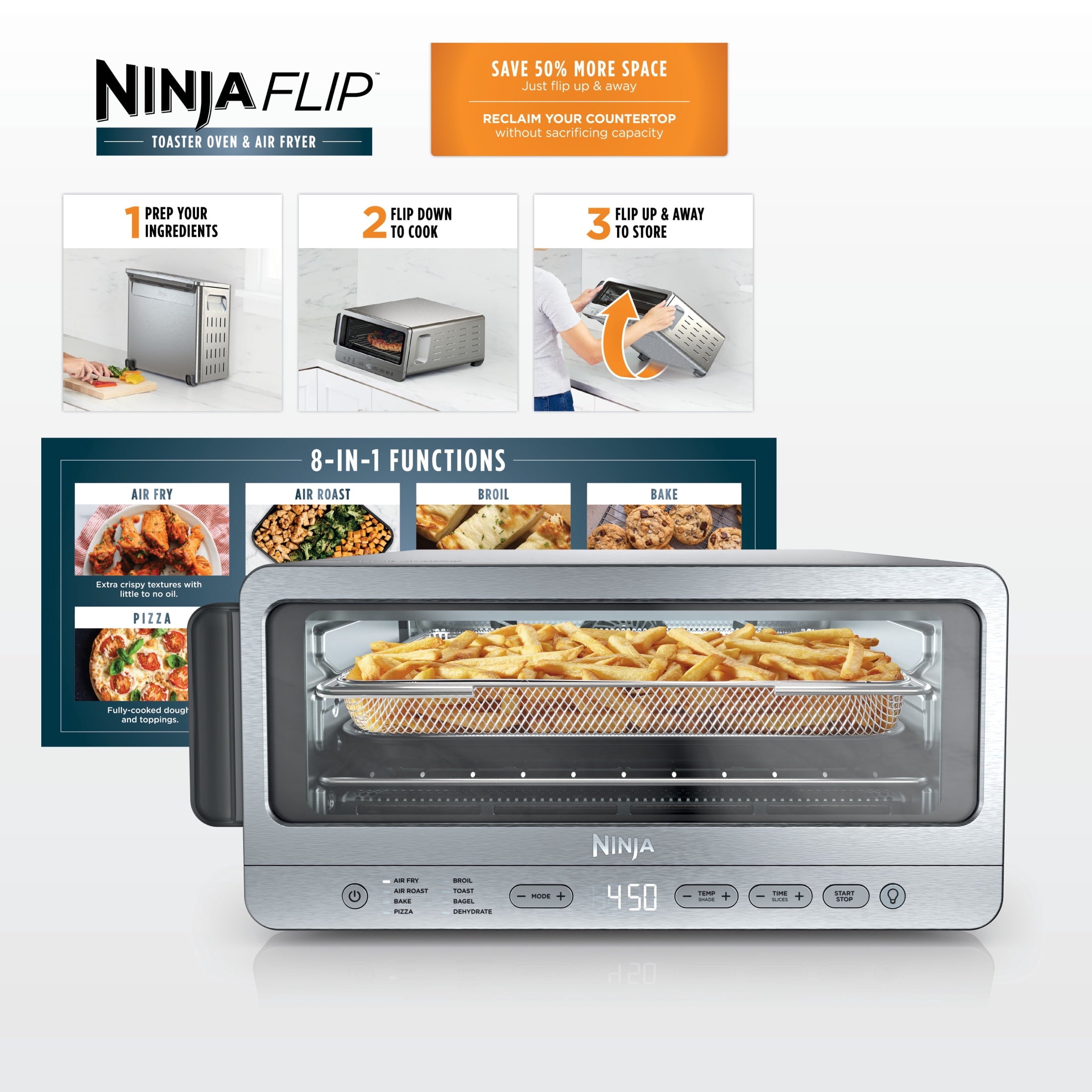 Ninja Flip Toaster Oven & Air Fryer, - Air Fryer