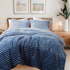 King/Cal King Fluffy Ribbed Plush - Comforter Set