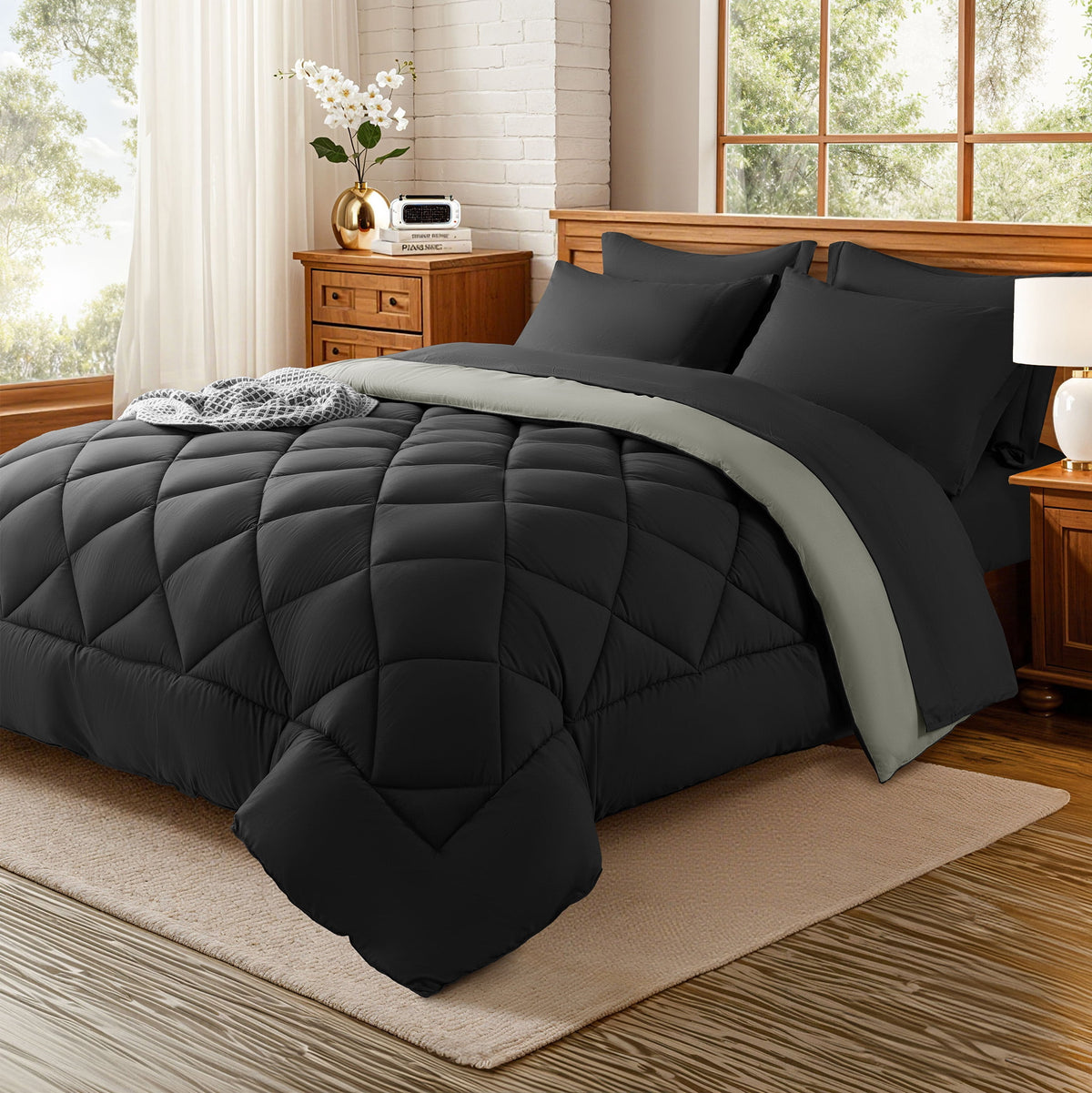 Sonoro Kate Queen Comforter Set Sage - Waterproof Mattress Protector