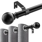 Single Curtain Rods for Windows 32 to - Adjustable Curtain Rod
