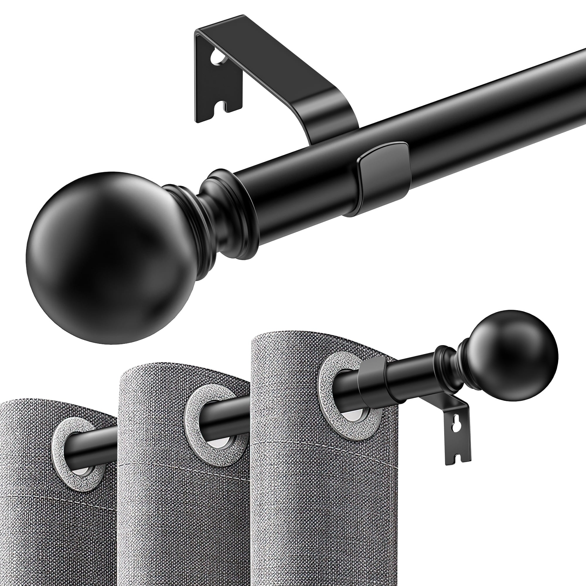 Single Curtain Rods for Windows 32 to - Adjustable Curtain Rod