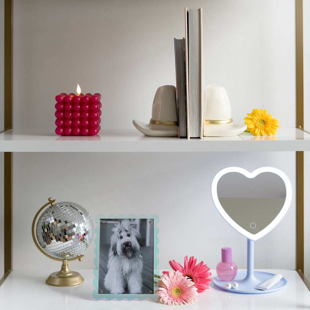 11.26" Tall Light Blue Plastic Frame - Full Length Mirror