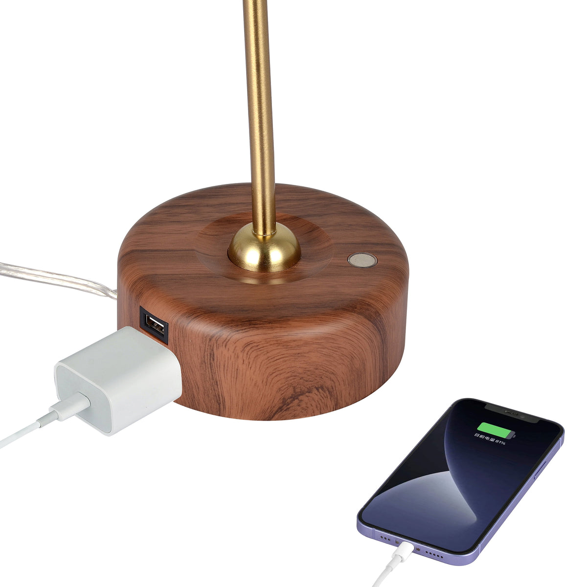 Modern LED Desk Lamp with Wood Grain - Modern Table Lamp