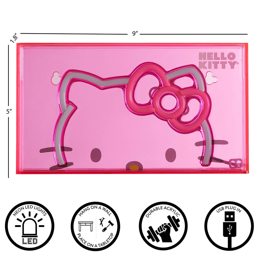 Hello Kitty 9" W x 5" H Acrylic LED - Dorm Room Essentials