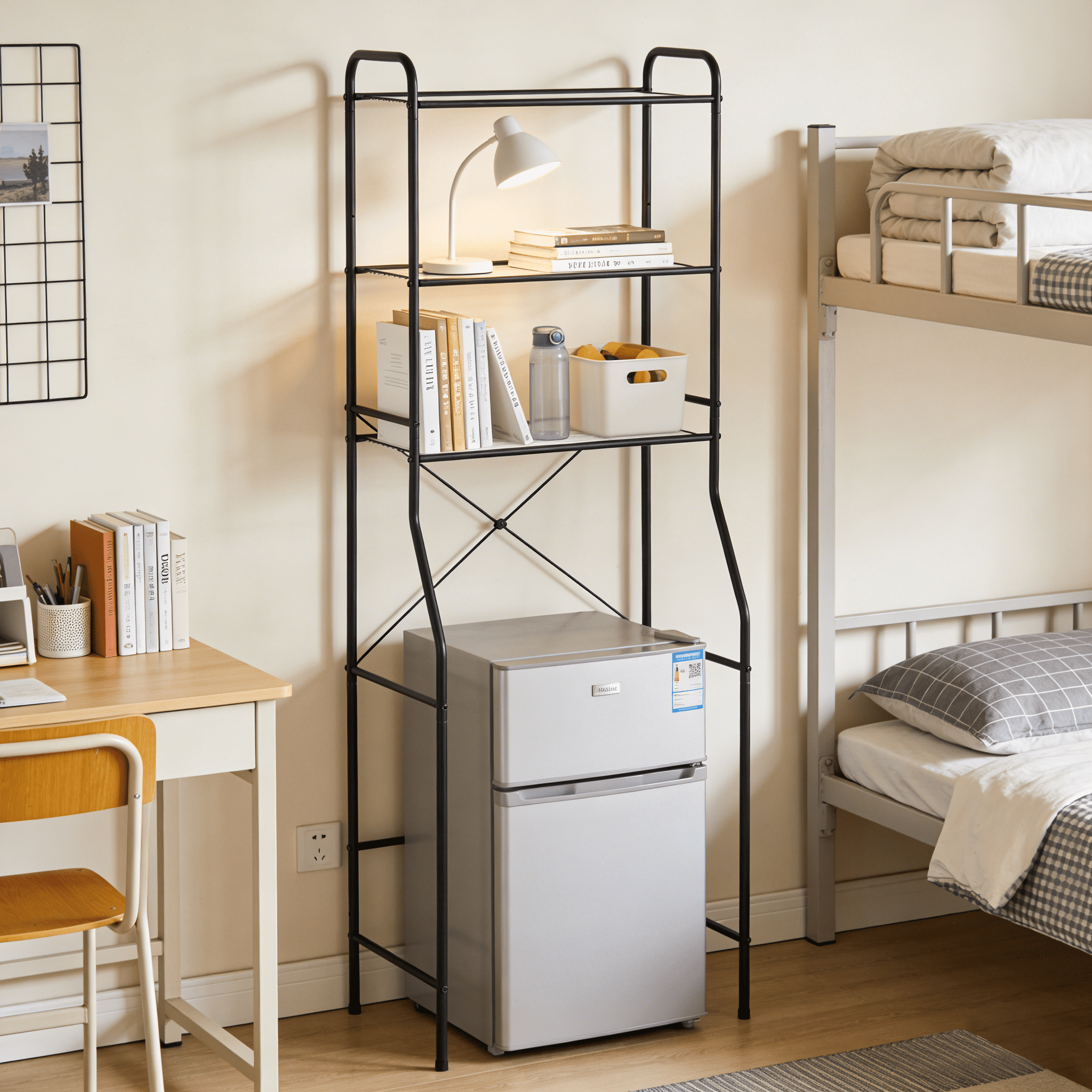 Over-the-Toilet Steel Storage Unit with - Bookcase Shelf