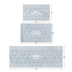 Floral Block Scallop 2 Piece Bath Rug - Washable Area Rug