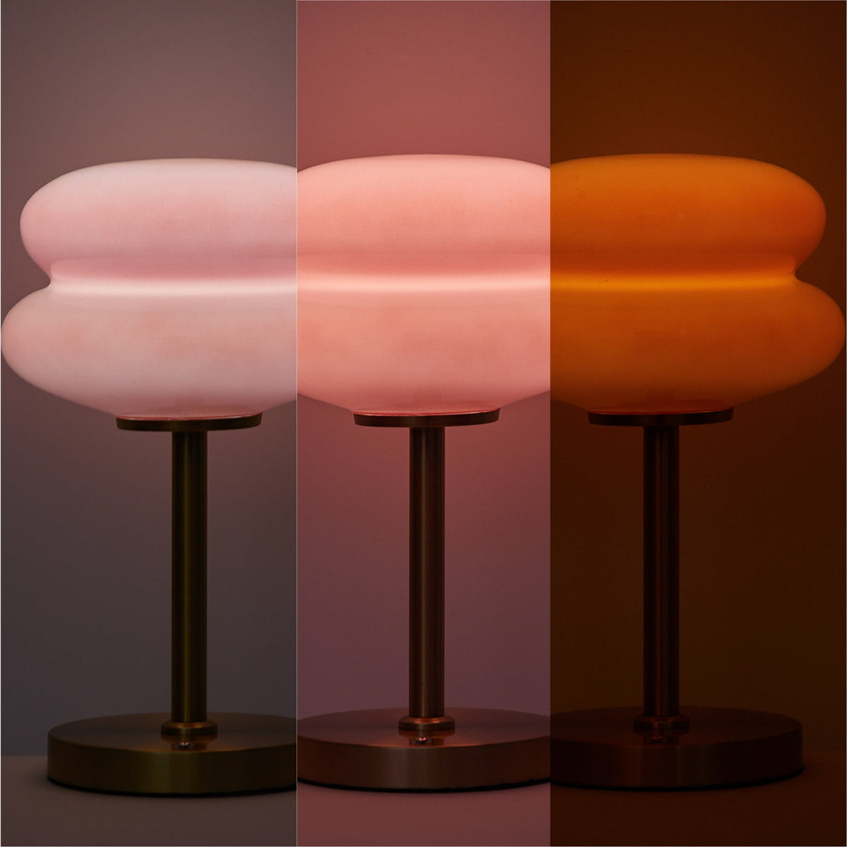 Pink Double Bubble Glass Table Lamp, - Modern Table Lamp