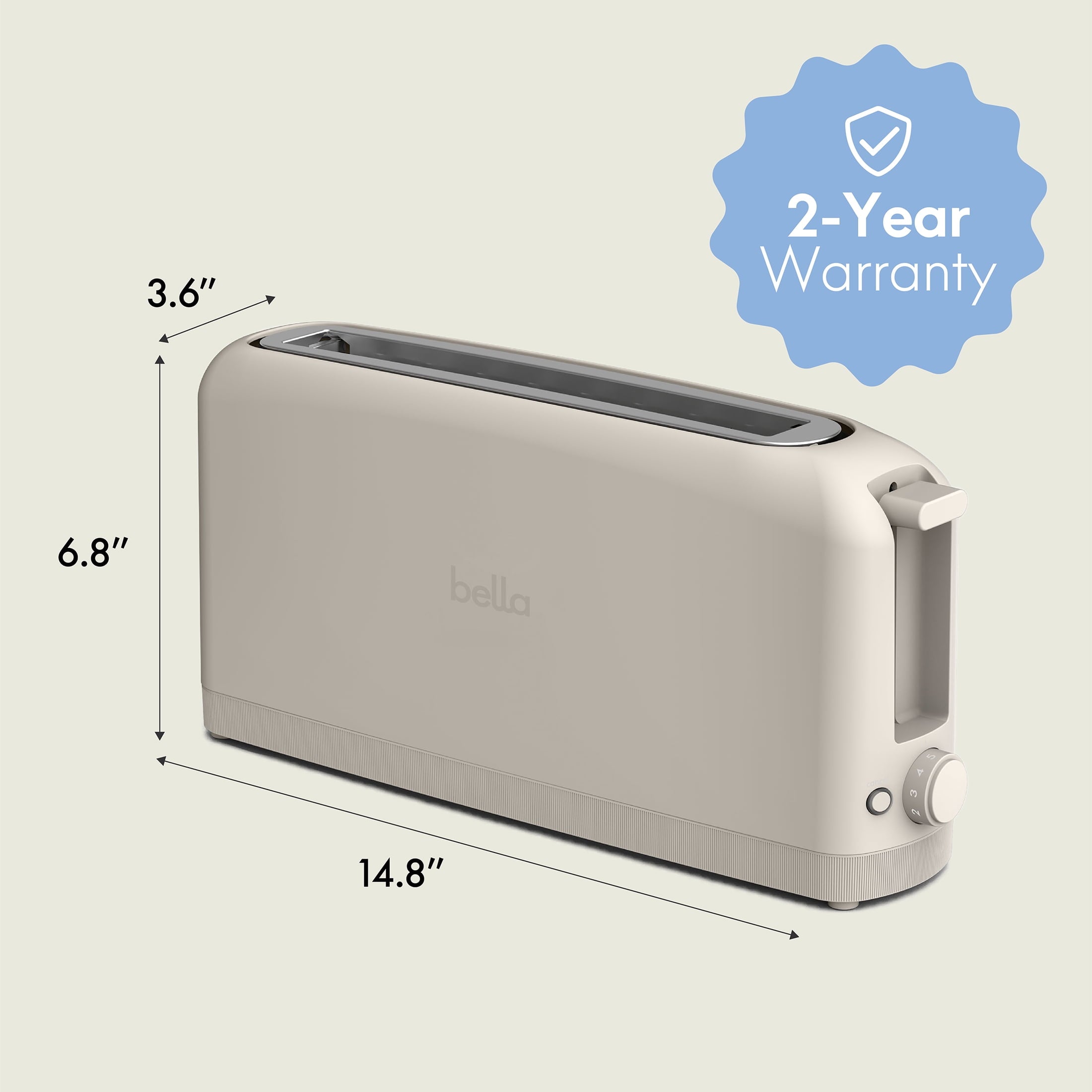 bella 2-Slice Slim Toaster with Extra - Dorm Room Essentials