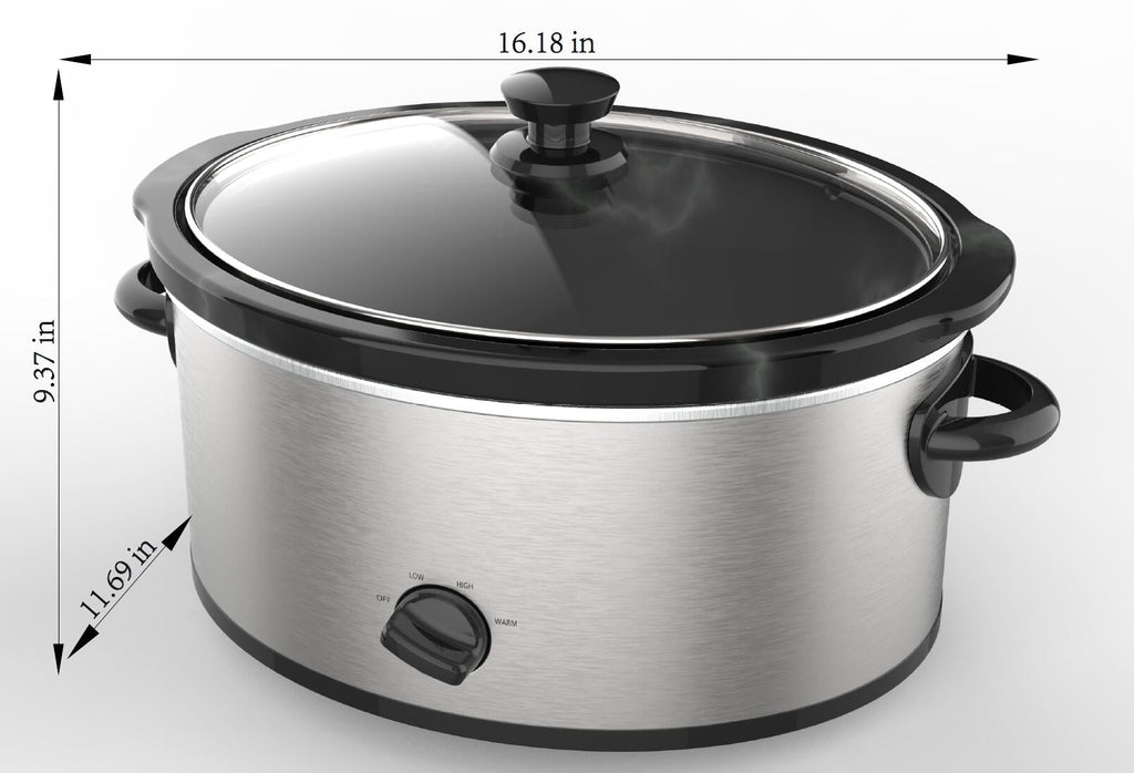 6 Quart Oval Slow Cooker, with - Kitchen Essentials