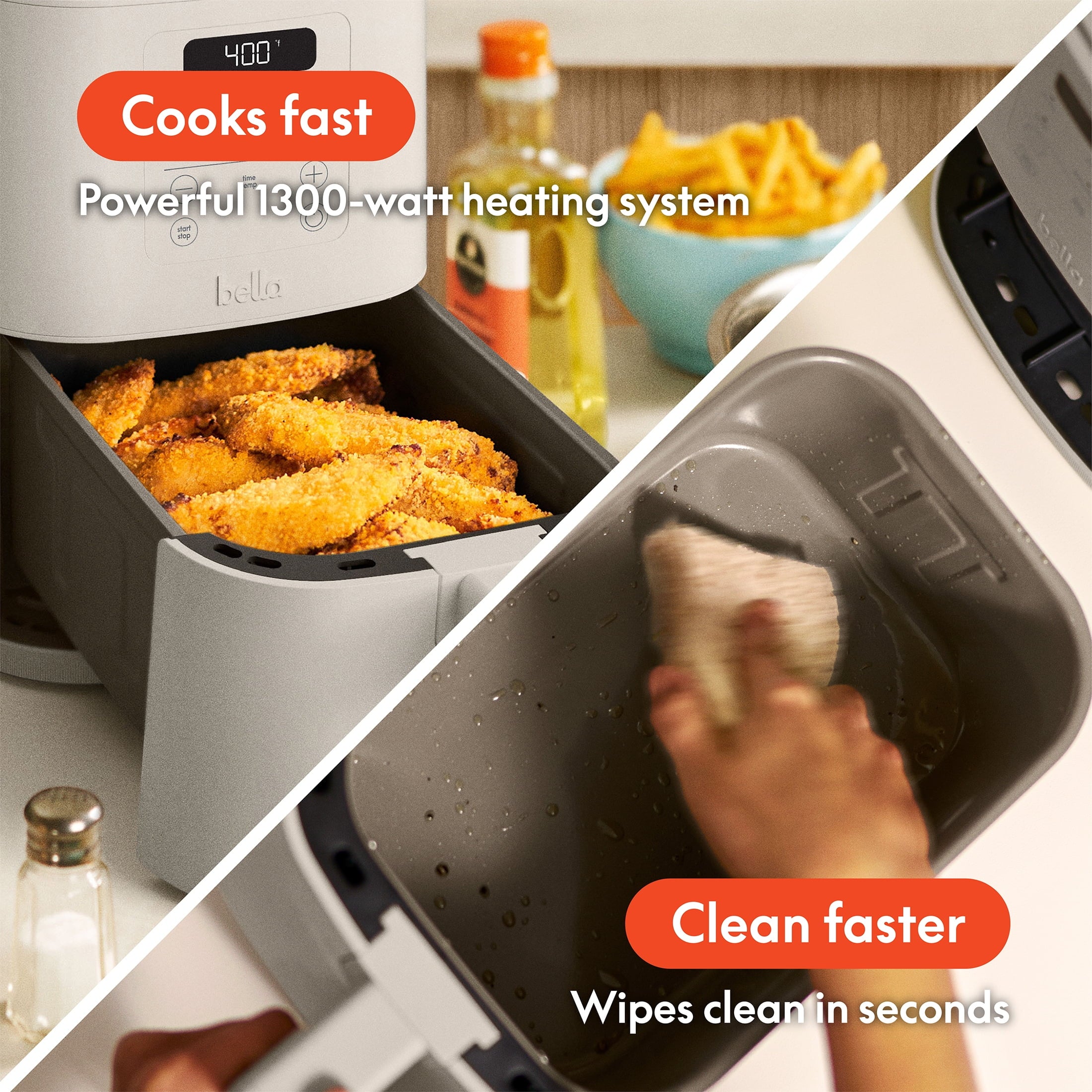 bella 4 Qt Slim Digital Air Fryer with - Air Fryer