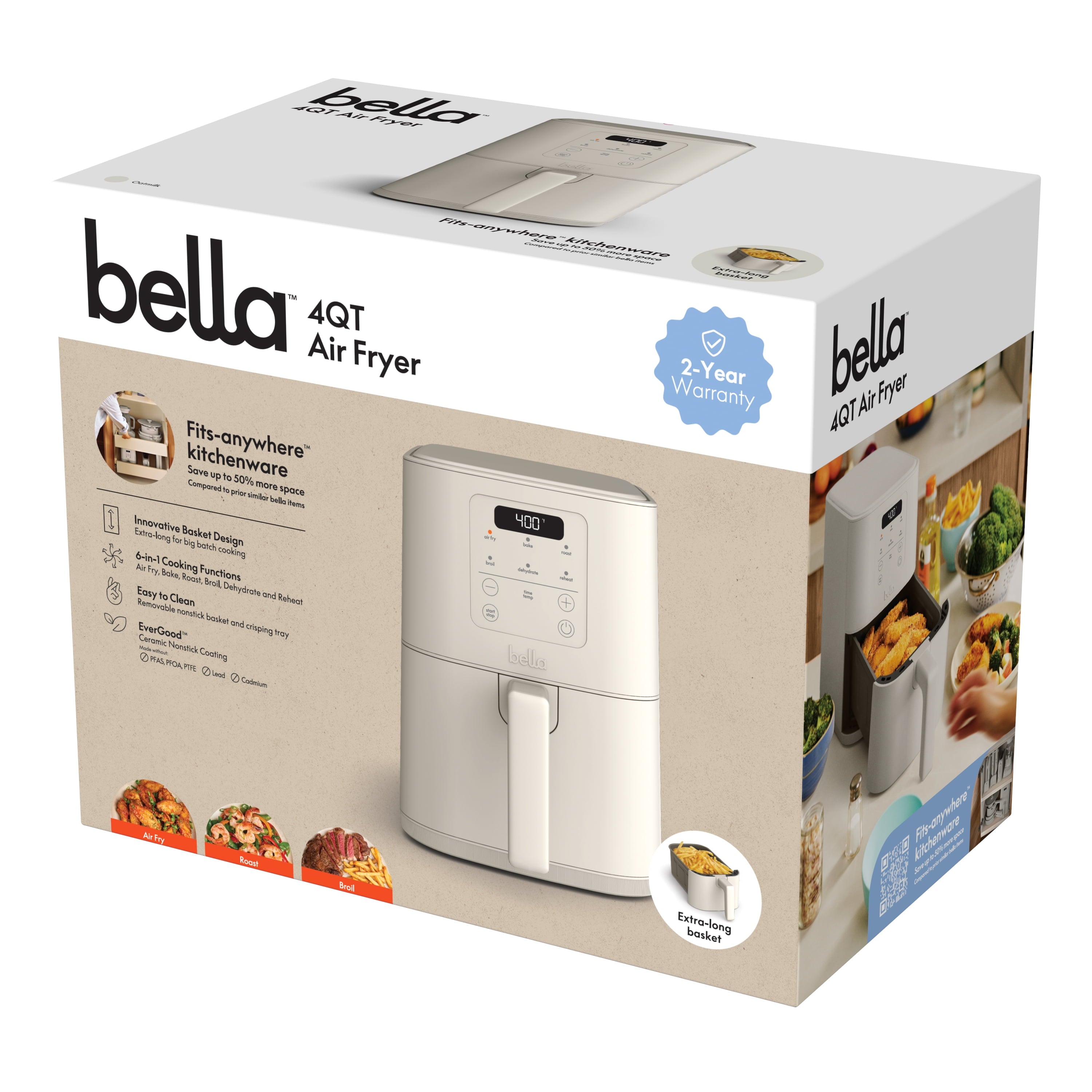bella 4 Qt Slim Digital Air Fryer with - Air Fryer