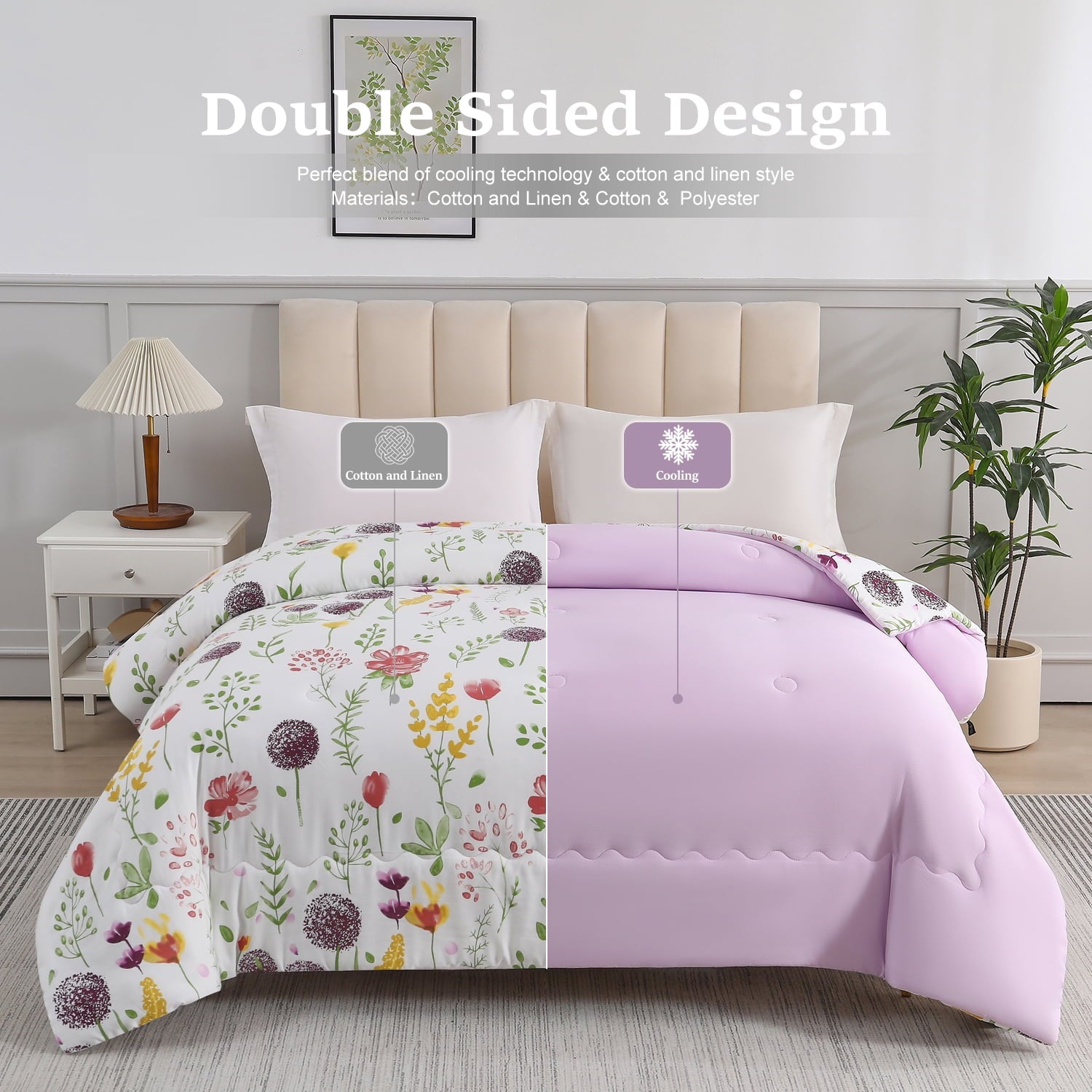 1 Piece Queen Comforter Floral - Comforter Set