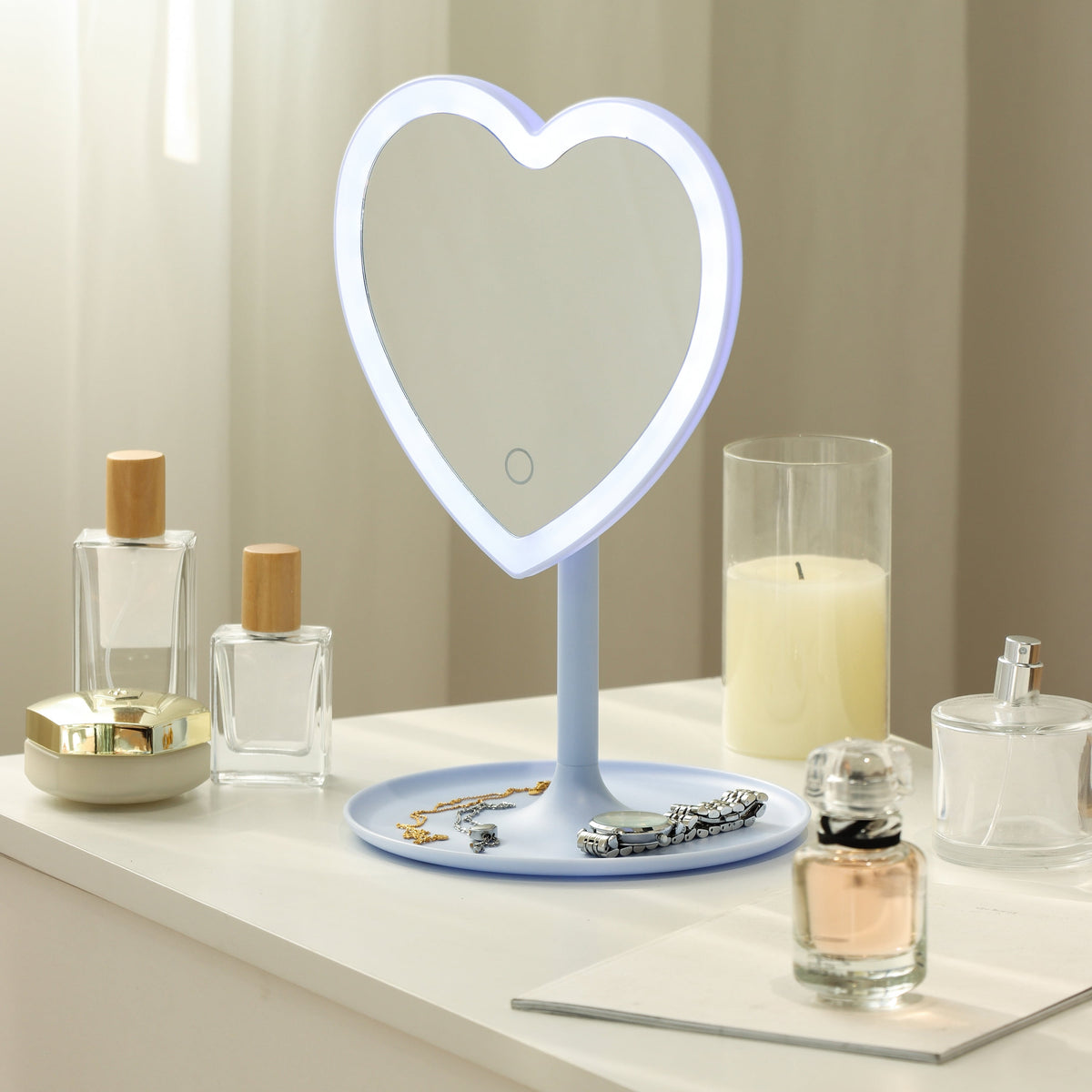 11.26" Tall Light Blue Plastic Frame - Full Length Mirror