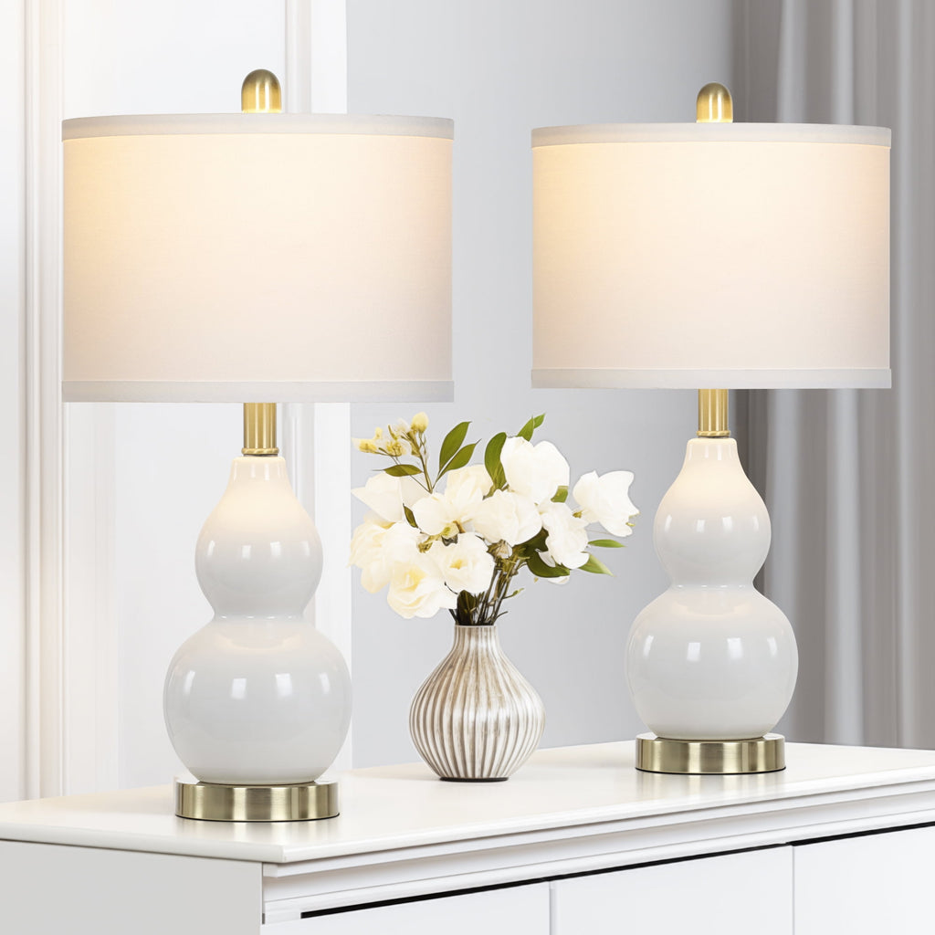 Cinkeda Double Gourd Ceramic Table - Modern Table Lamp