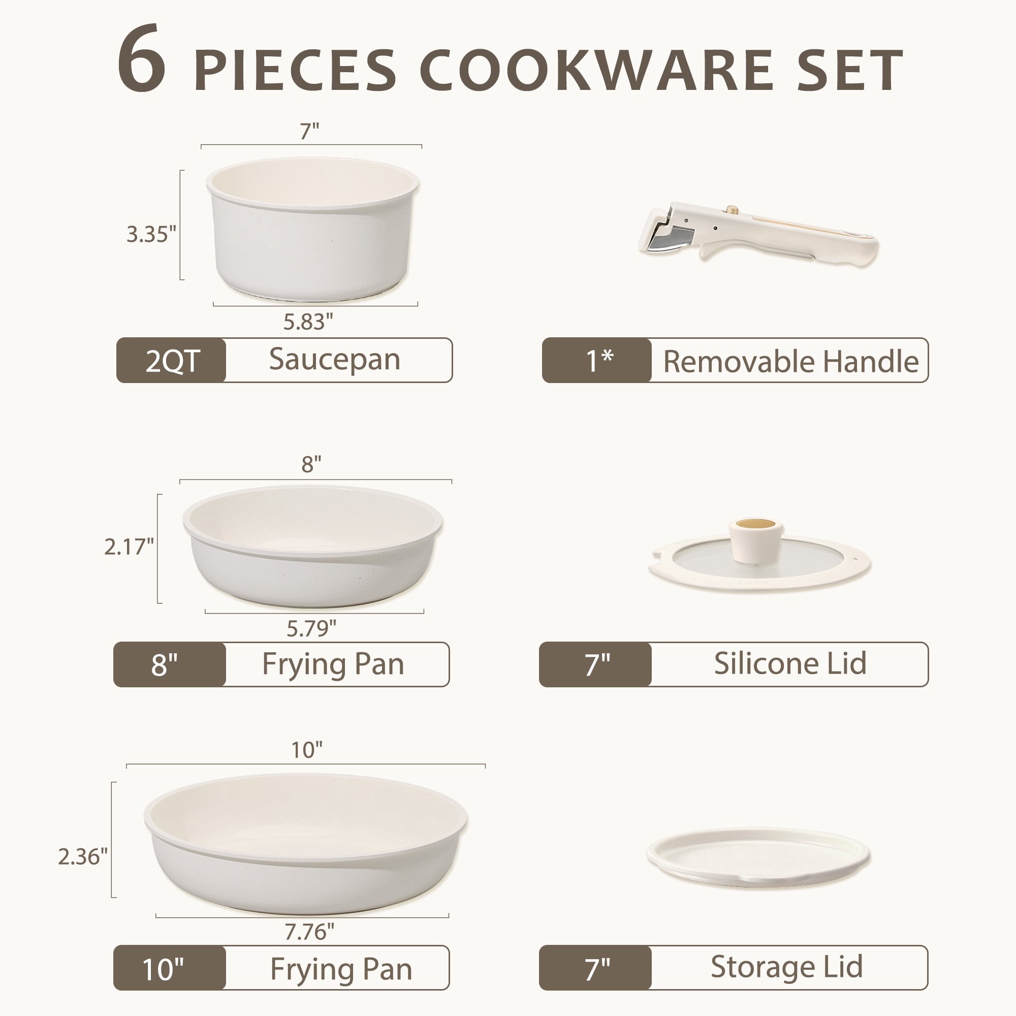 Carote Nonstick Detachable Pots and - Dorm Room Essentials