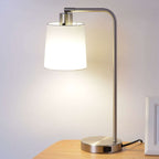 Modern Desk Lamp with Outlet, Brushed - Modern Table Lamp