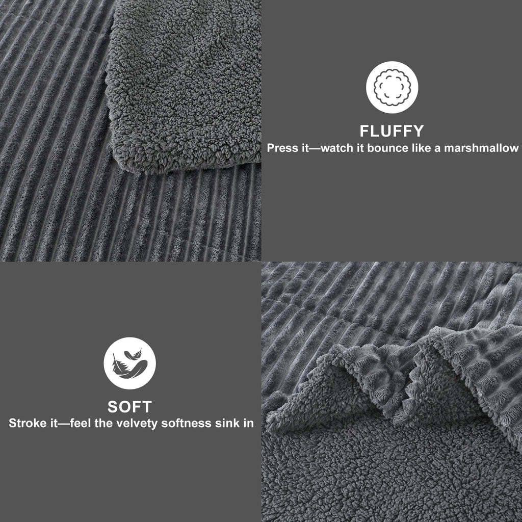 3 Piece Fleece Queen Comforter Set - - Comforter Set