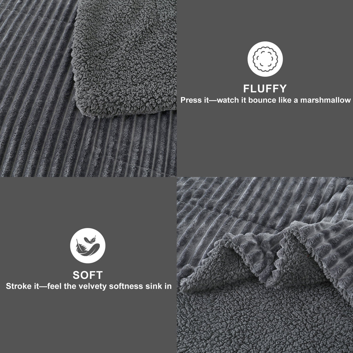 3 Piece Fleece Queen Comforter Set - - Comforter Set